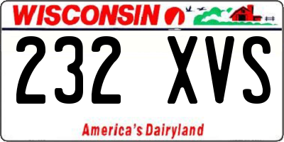 WI license plate 232XVS