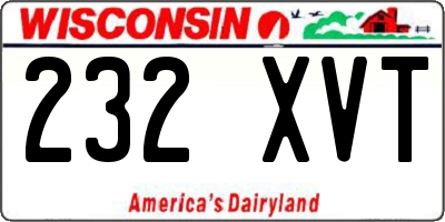 WI license plate 232XVT