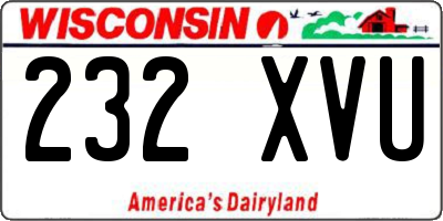 WI license plate 232XVU