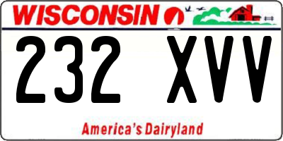 WI license plate 232XVV