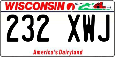 WI license plate 232XWJ
