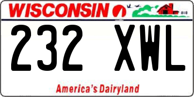 WI license plate 232XWL