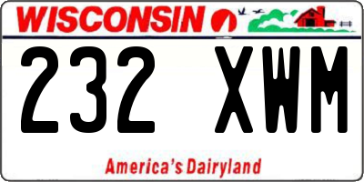WI license plate 232XWM