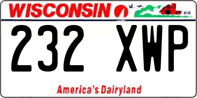WI license plate 232XWP
