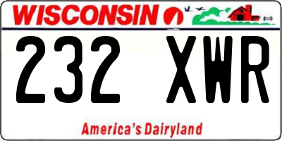 WI license plate 232XWR