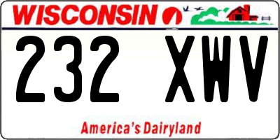 WI license plate 232XWV