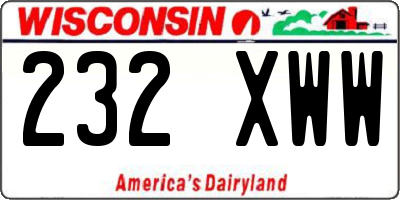 WI license plate 232XWW