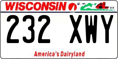 WI license plate 232XWY