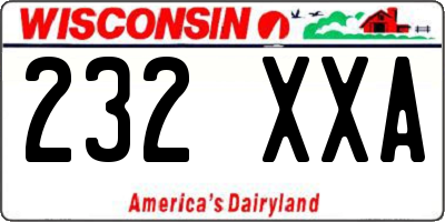 WI license plate 232XXA