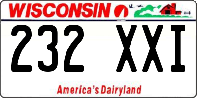 WI license plate 232XXI