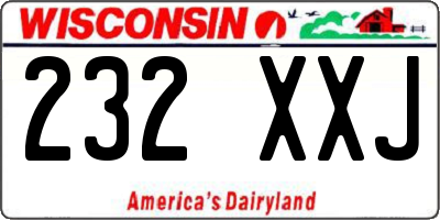 WI license plate 232XXJ