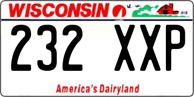 WI license plate 232XXP