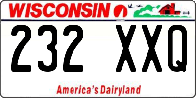 WI license plate 232XXQ