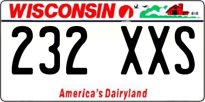 WI license plate 232XXS