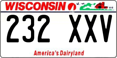 WI license plate 232XXV