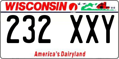 WI license plate 232XXY