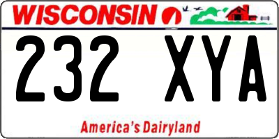 WI license plate 232XYA