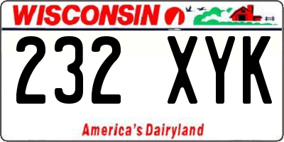 WI license plate 232XYK
