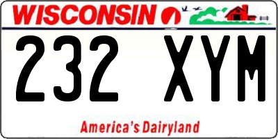 WI license plate 232XYM