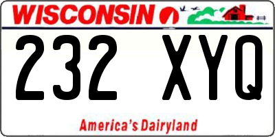 WI license plate 232XYQ