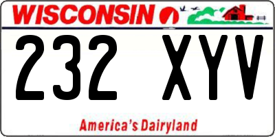 WI license plate 232XYV