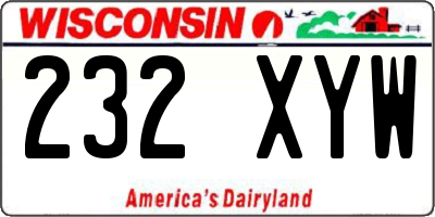 WI license plate 232XYW