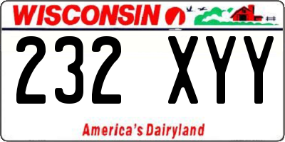 WI license plate 232XYY