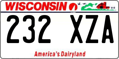 WI license plate 232XZA