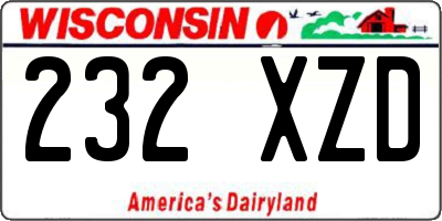 WI license plate 232XZD
