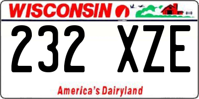 WI license plate 232XZE