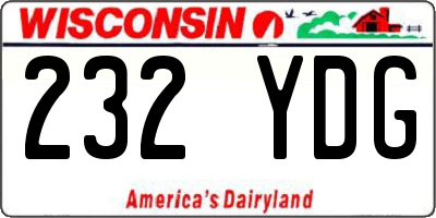 WI license plate 232YDG
