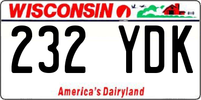 WI license plate 232YDK