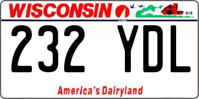 WI license plate 232YDL