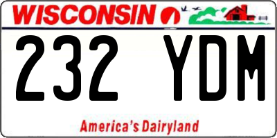 WI license plate 232YDM