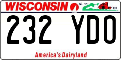 WI license plate 232YDO