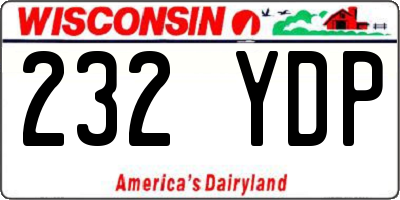 WI license plate 232YDP