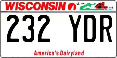 WI license plate 232YDR