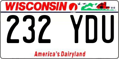 WI license plate 232YDU