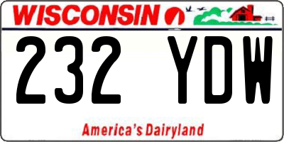 WI license plate 232YDW