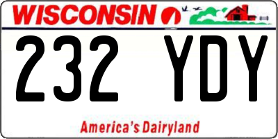 WI license plate 232YDY