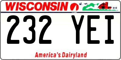 WI license plate 232YEI