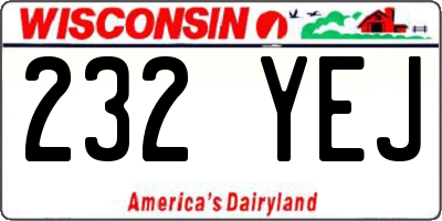 WI license plate 232YEJ