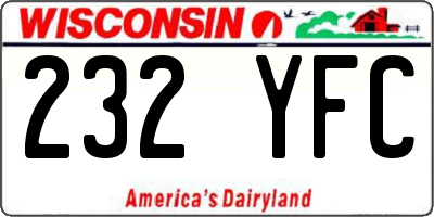WI license plate 232YFC