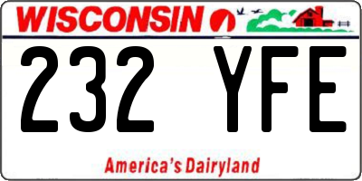 WI license plate 232YFE