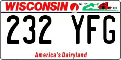 WI license plate 232YFG