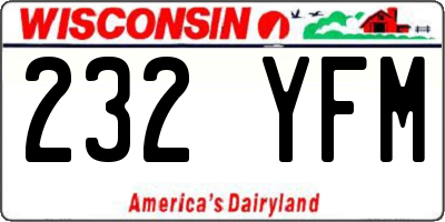 WI license plate 232YFM
