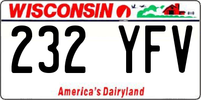WI license plate 232YFV
