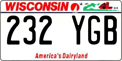 WI license plate 232YGB