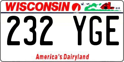 WI license plate 232YGE