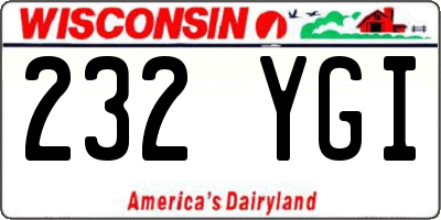 WI license plate 232YGI